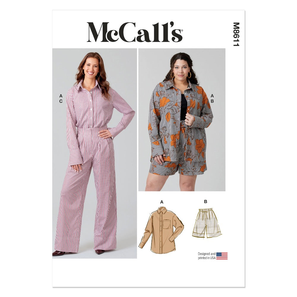 McCalls M8611 Misses' and Women's Shirt, Shorts and Pants