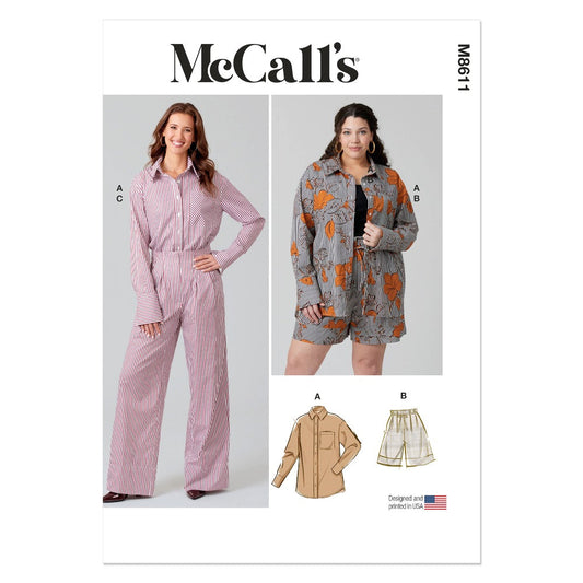 McCalls M8611 Misses' and Women's Shirt, Shorts and Pants