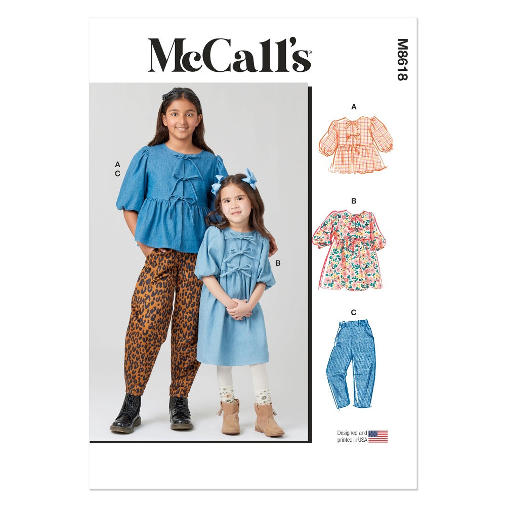 McCalls M8618 Children's and Girls' Top, Dress and Pants