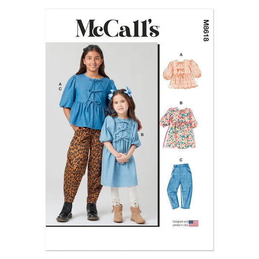 McCalls M8618 Children's and Girls' Top, Dress and Pants