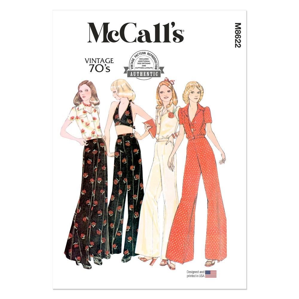McCalls M8622 Misses' Blouse, Halter and Pants