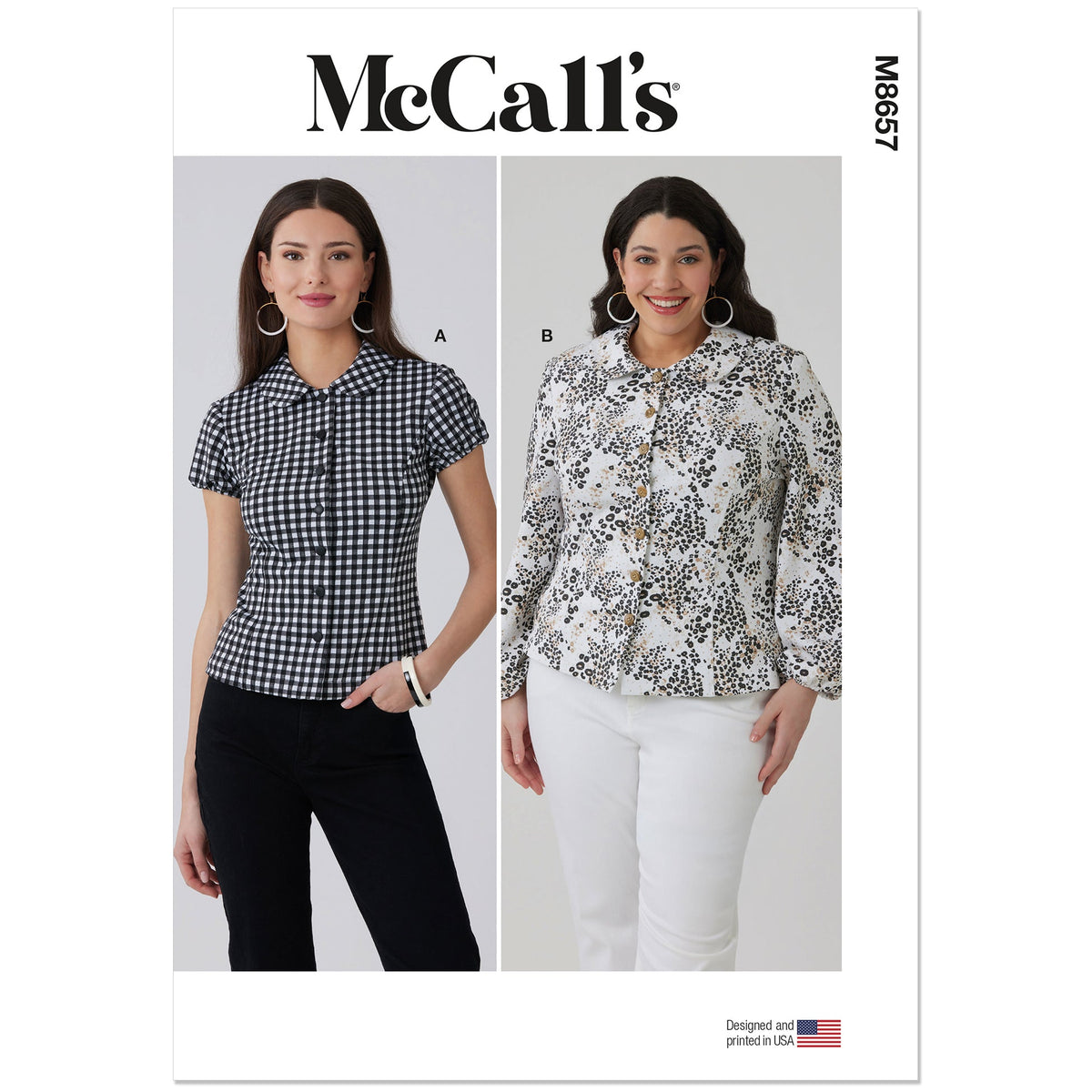 MCCALLS M8657 Misses' and Women's Peter Pan Collar Knit Top Pattern, Sizes 10-12-14-16-18-20