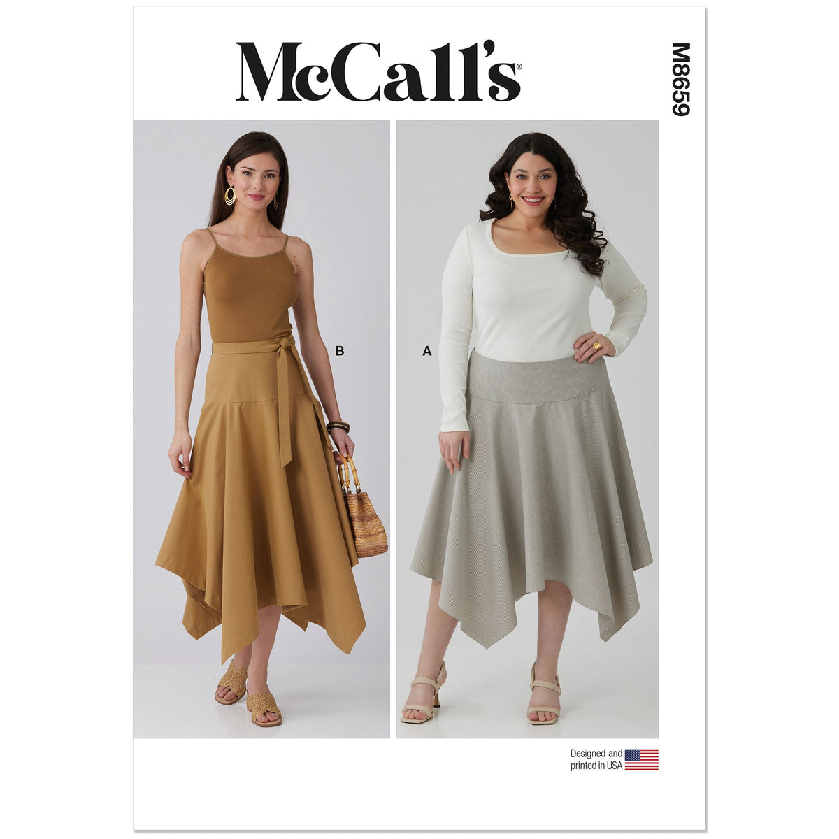 MCCALLS M8659 Misses' and Women's Handkerchief-Hem Skirt Pattern, Sizes 10-12-14-16-18-20-22