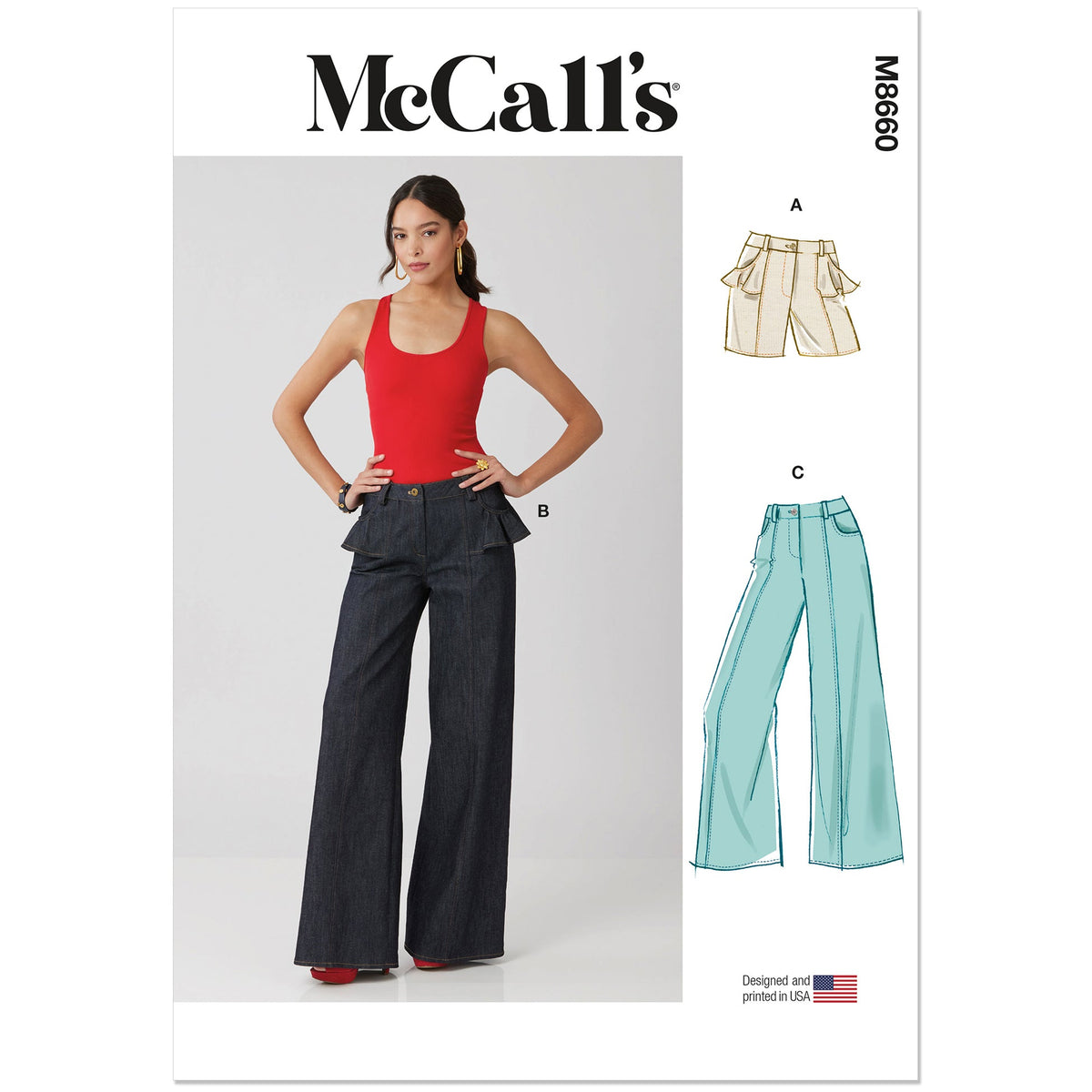 MCCALLS M8660 Misses' Shorts and Jeans Pattern, Sizes 18-20-22-24-26