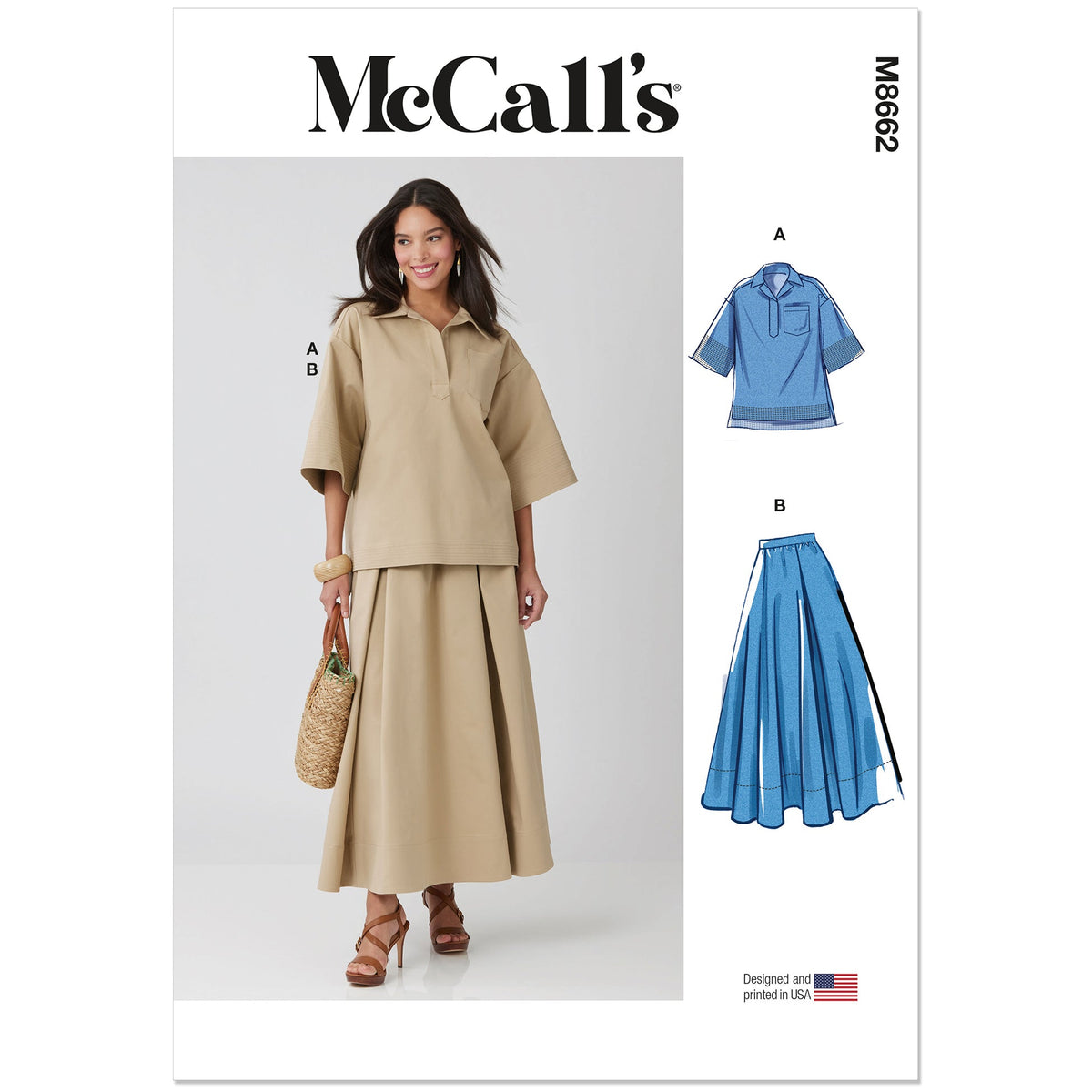 MCCALLS M8662 Misses' Top and Skirt Pattern, Sizes 16-18-20-22-24