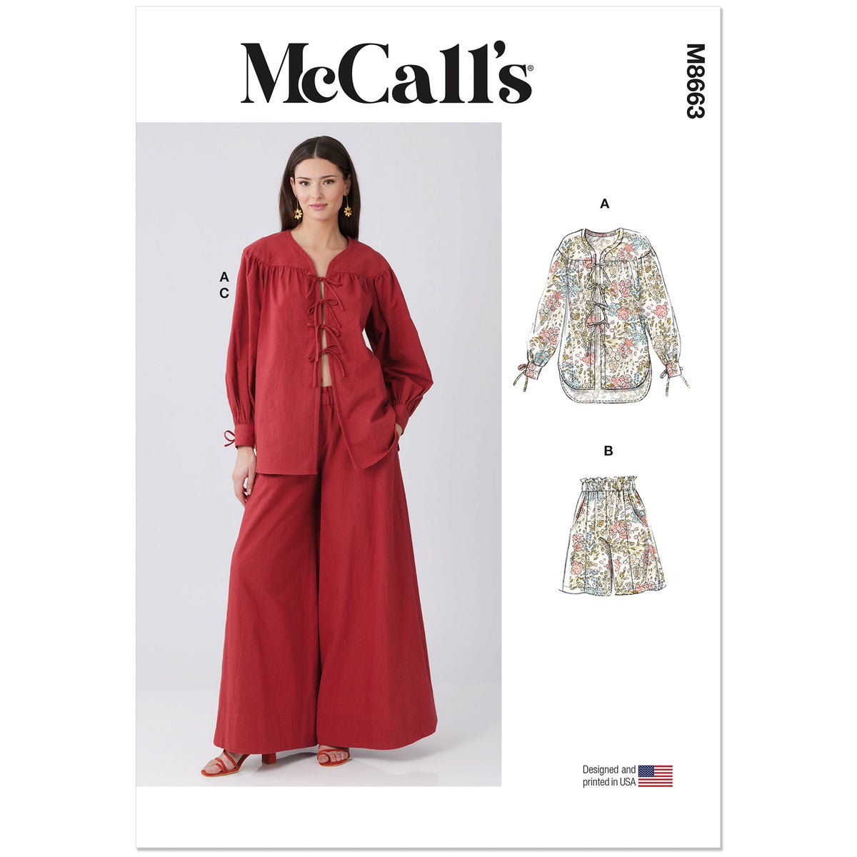 MCCALLS M8663 Misses' Lounge Top, Shorts and Pants Pattern, Sizes 16-18-20-22-24-26