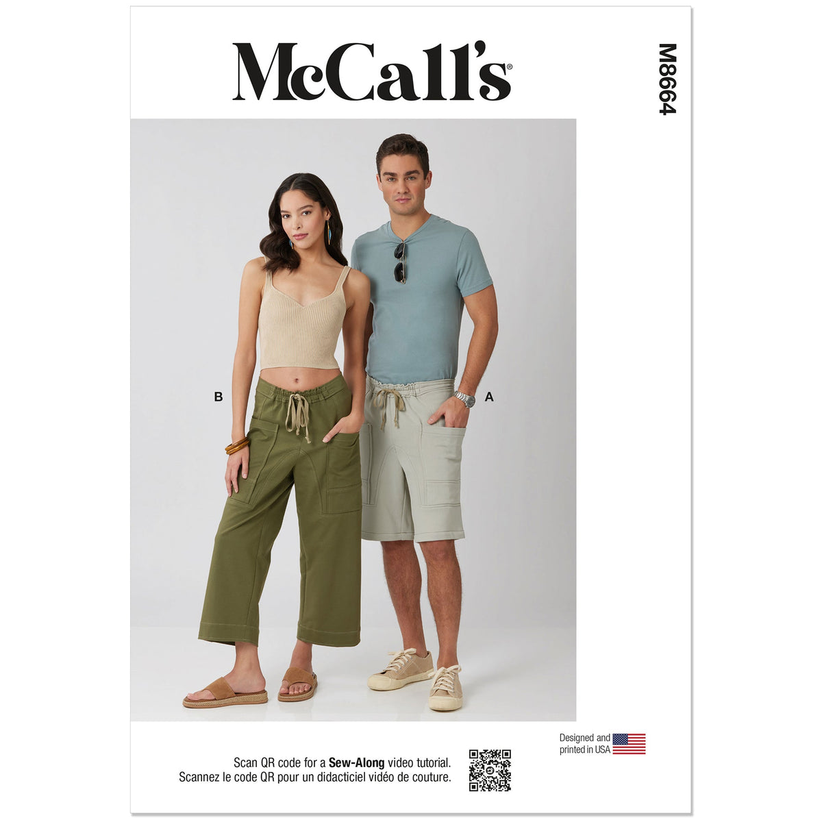 MCCALLS M8664 Unisex Shorts and Pants Pattern, Sizes XS-S-M-L-XL-XXL