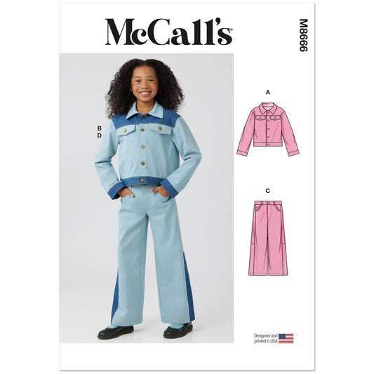 MCCALLS M8666 Girls' Jacket and Pants Pattern, Sizes 7-8-10-12-14
