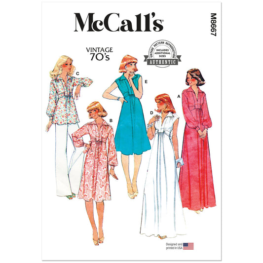 MCCALLS M8667 Misses' Knit Dresses and Top Pattern, Sizes 18-20-22-24-26