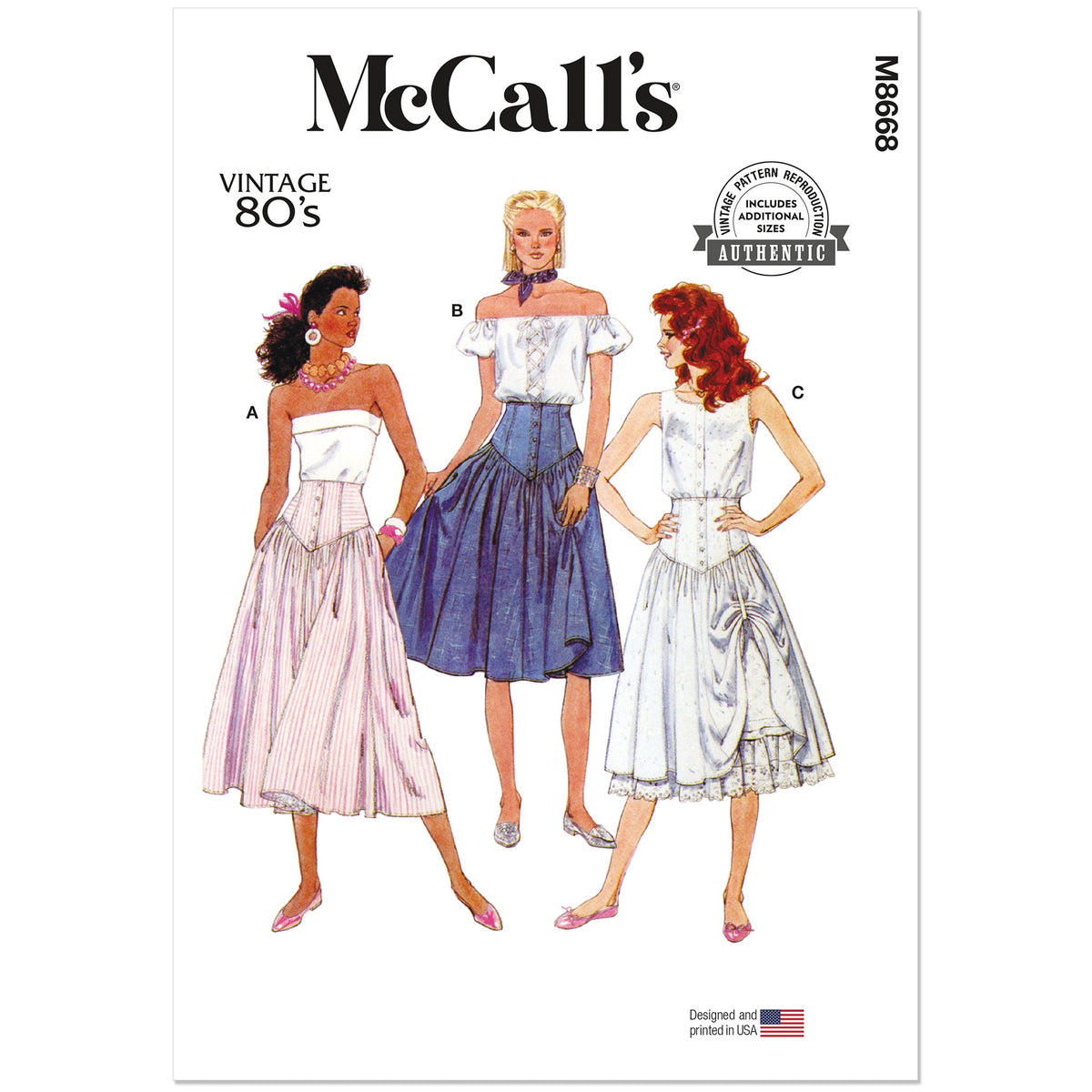 MCCALLS M8668 Misses' Skirts and Petticoat Pattern, Sizes 6-8-10-12-14
