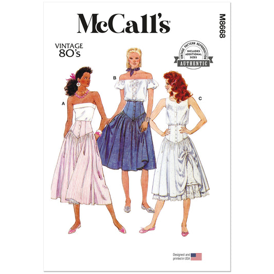MCCALLS M8668 Misses' Skirts and Petticoat Pattern, Sizes 16-18-20-22-24