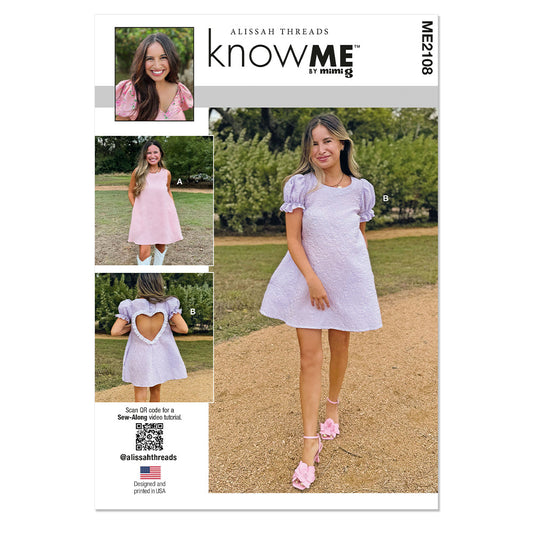 KNOW ME ME2108 Misses' Dress with Sleeve Variations by Alissah Threads