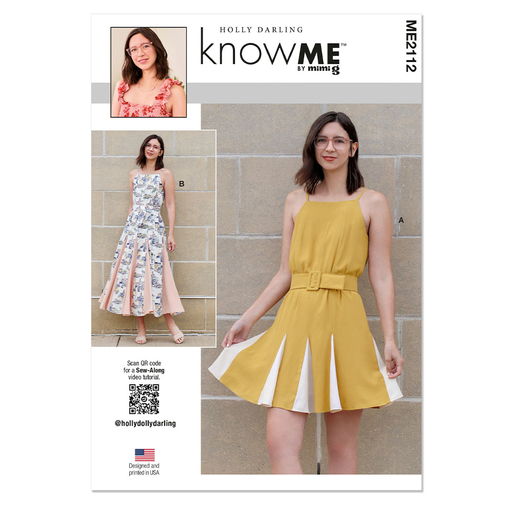 KNOW ME ME2112 Misses' Dress in Two Lengths and Belt by Holly Darling