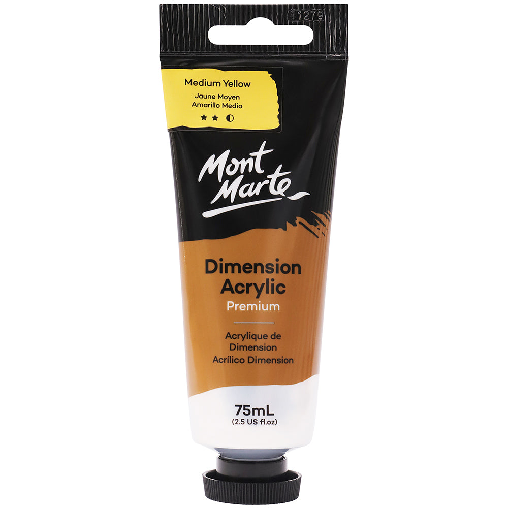 MONT MARTE Dimension Acrylic Paint - 75ml - Medium Yellow