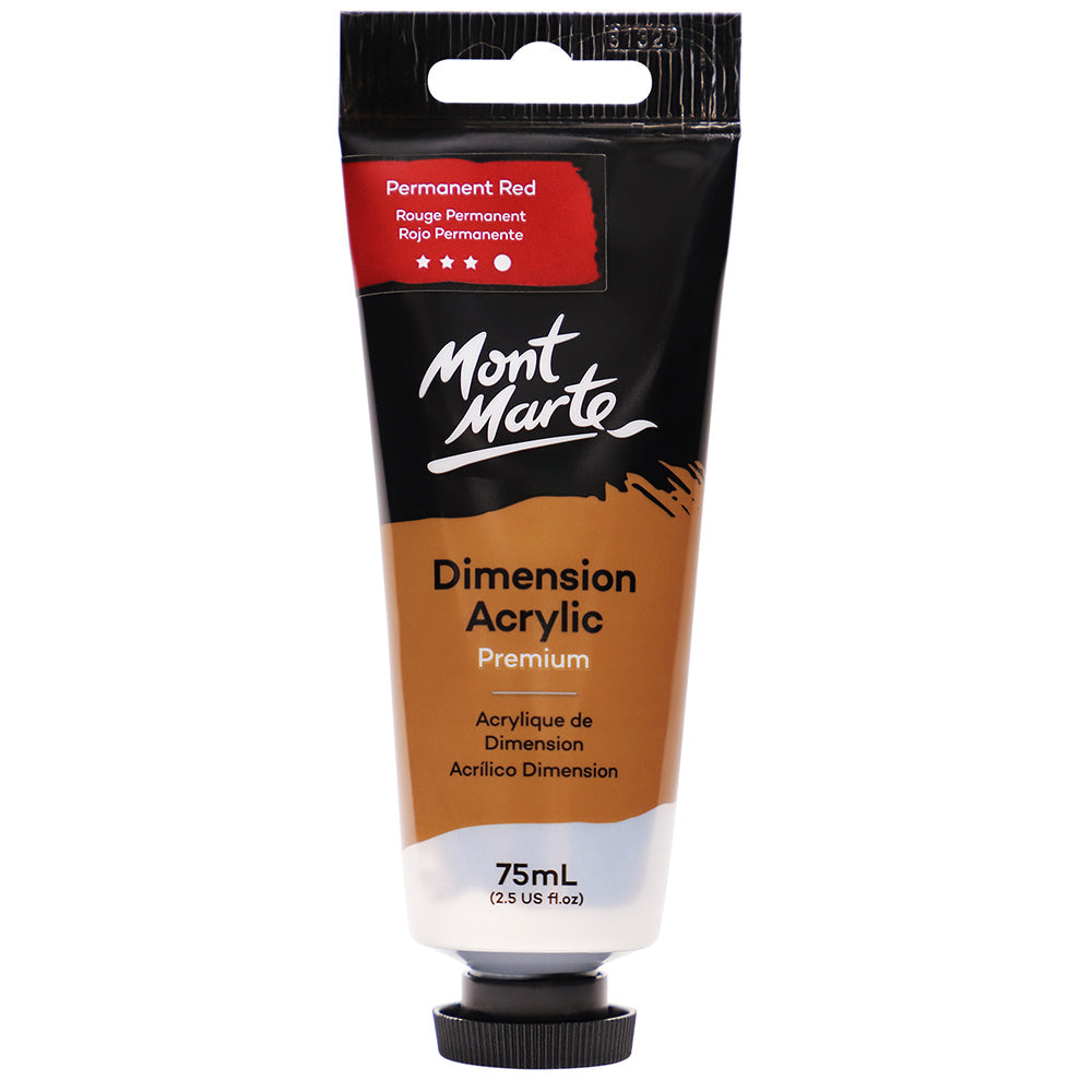 MONT MARTE Dimension Acrylic Paint - 75ml - Permanent Red