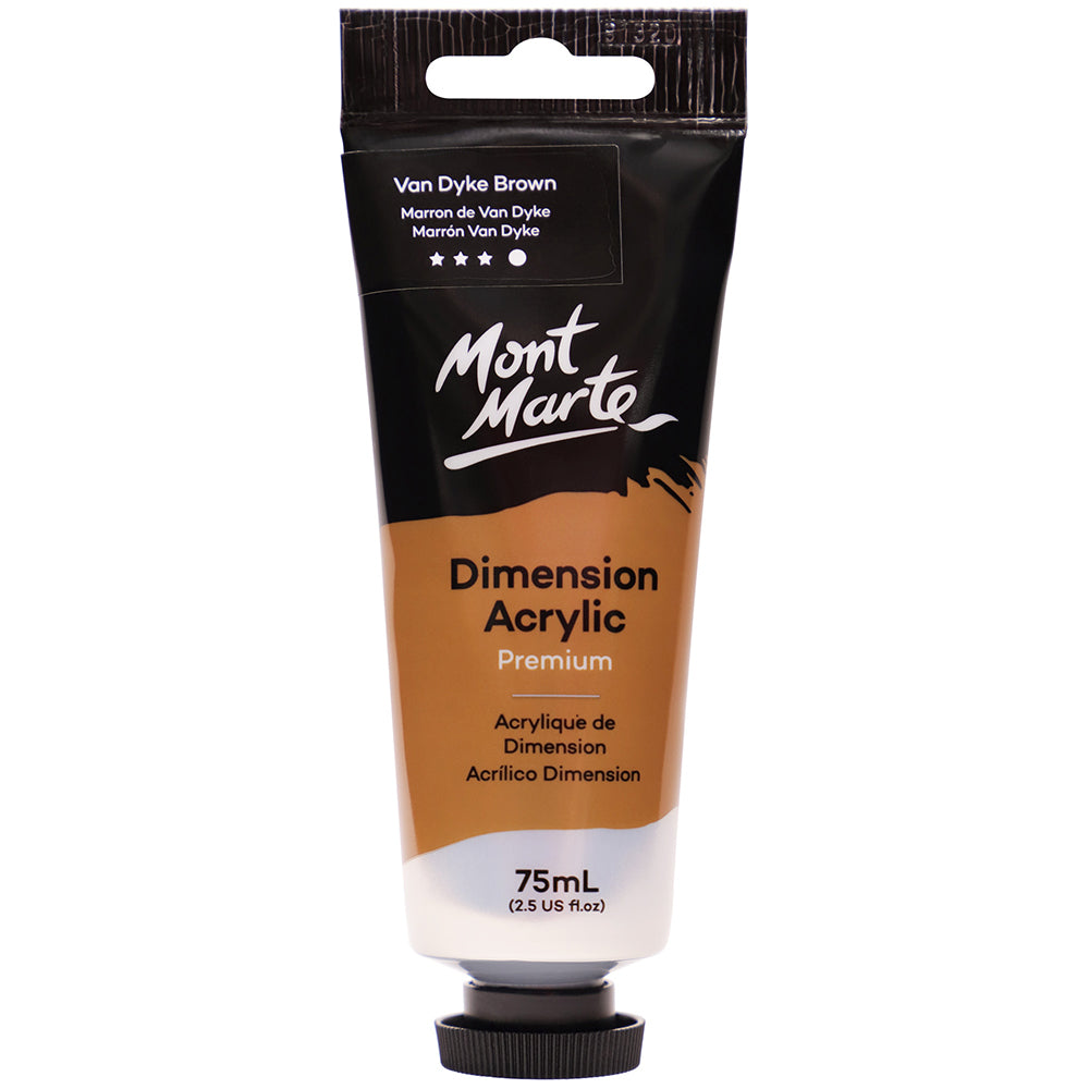 MONT MARTE Dimension Acrylic Paint - 75ml - Van Dyke Brown