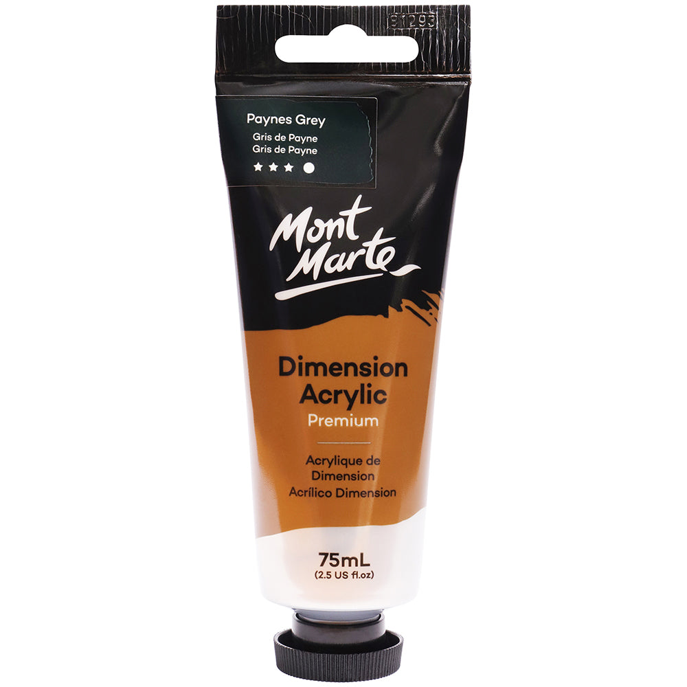 MONT MARTE Dimension Acrylic Paint - 75ml - Paynes Grey