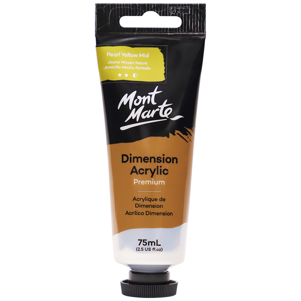 MONT MARTE Dimension Acrylic Paint - 75ml - Pearl Yellow Mid