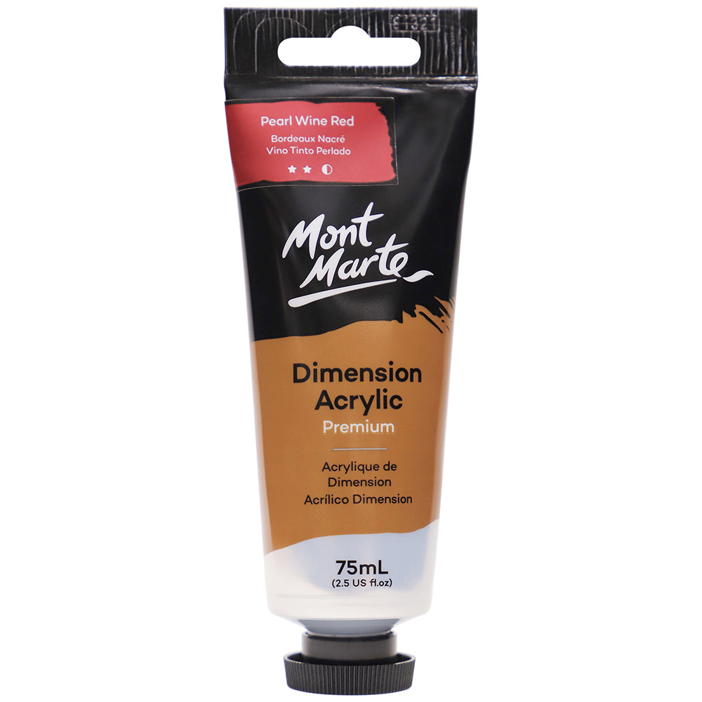 MONT MARTE Dimension Acrylic Paint - 75ml - Pearl Wine Red