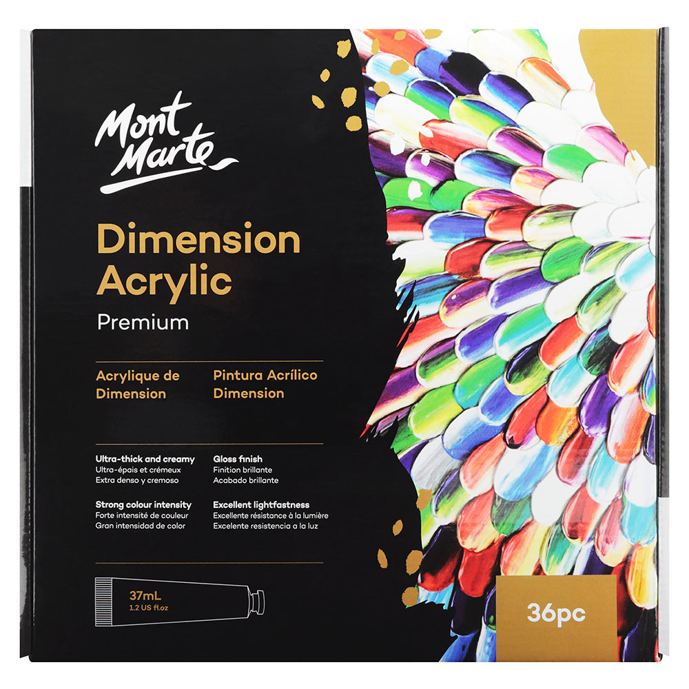MONT MARTE Dimension Acrylic Paint Set - 37ml each - 36pcs