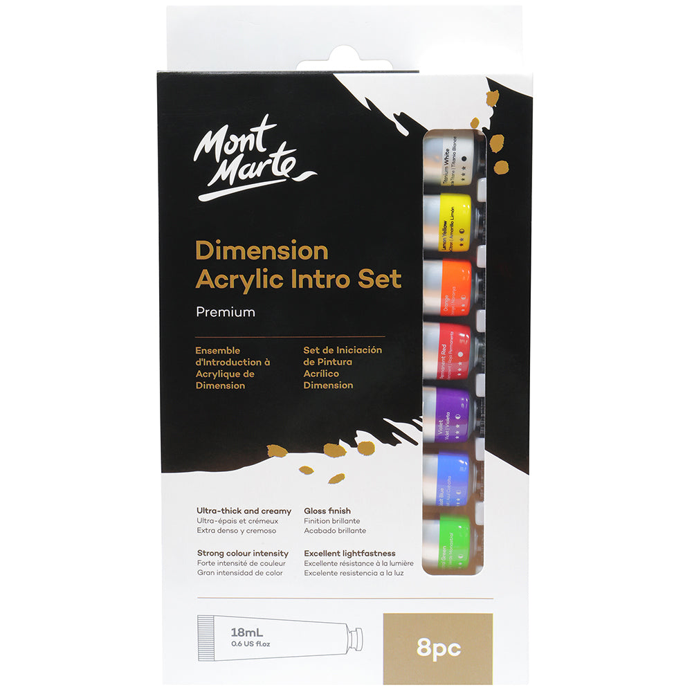 MONT MARTE Dimension Acrylic Paint Intro Set - 18ml each - 8pcs