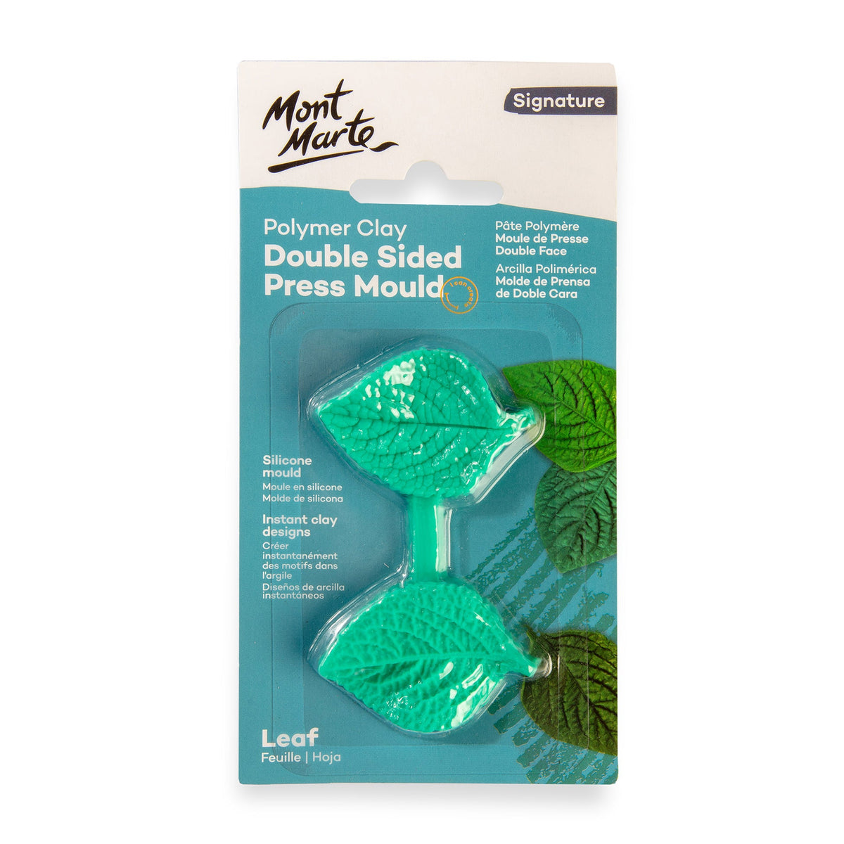 MONT MARTE Polymer Clay Double Sided Press Mould - Leaf 1 pc