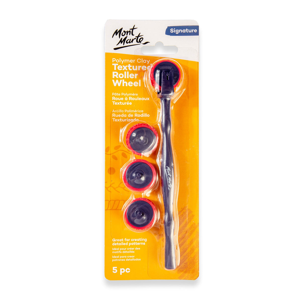 MONT MARTE Polymer Clay Textured Roller Wheel - 5 pcs