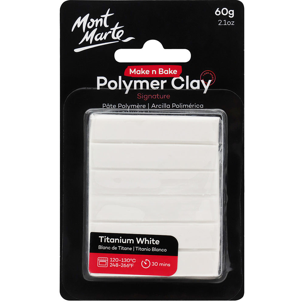 MONT MARTE Make n Bake Polymer Clay 60g (2.1oz) - Titanium White 1 pc