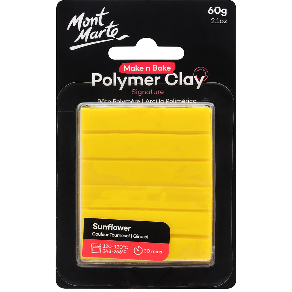 MONT MARTE Make n Bake Polymer Clay 60g (2.1oz) - Sunflower 1 pc