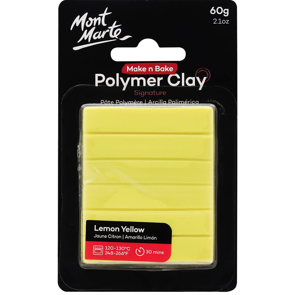 MONT MARTE Make n Bake Polymer Clay 60g (2.1oz) - Lemon Yellow 1 pc
