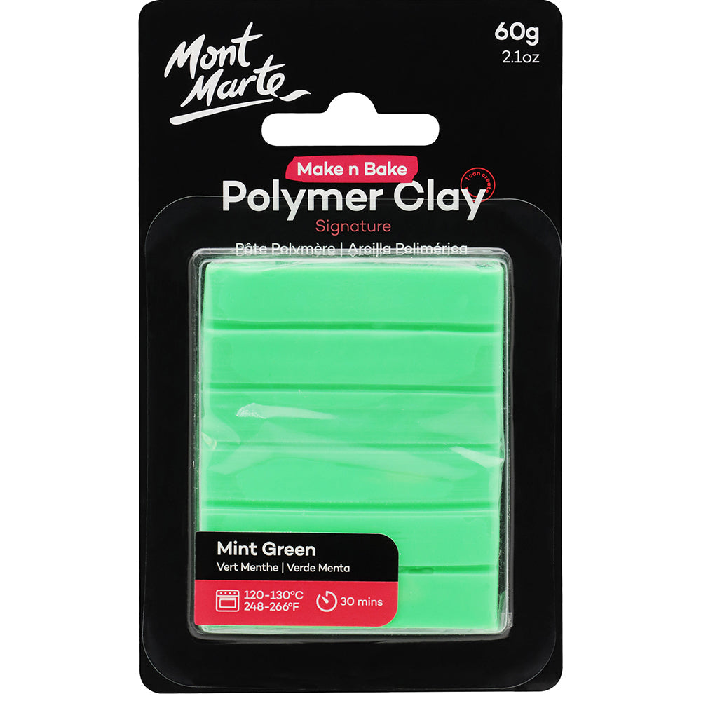MONT MARTE Make n Bake Polymer Clay 60g (2.1oz) - Mint Green 1 pc