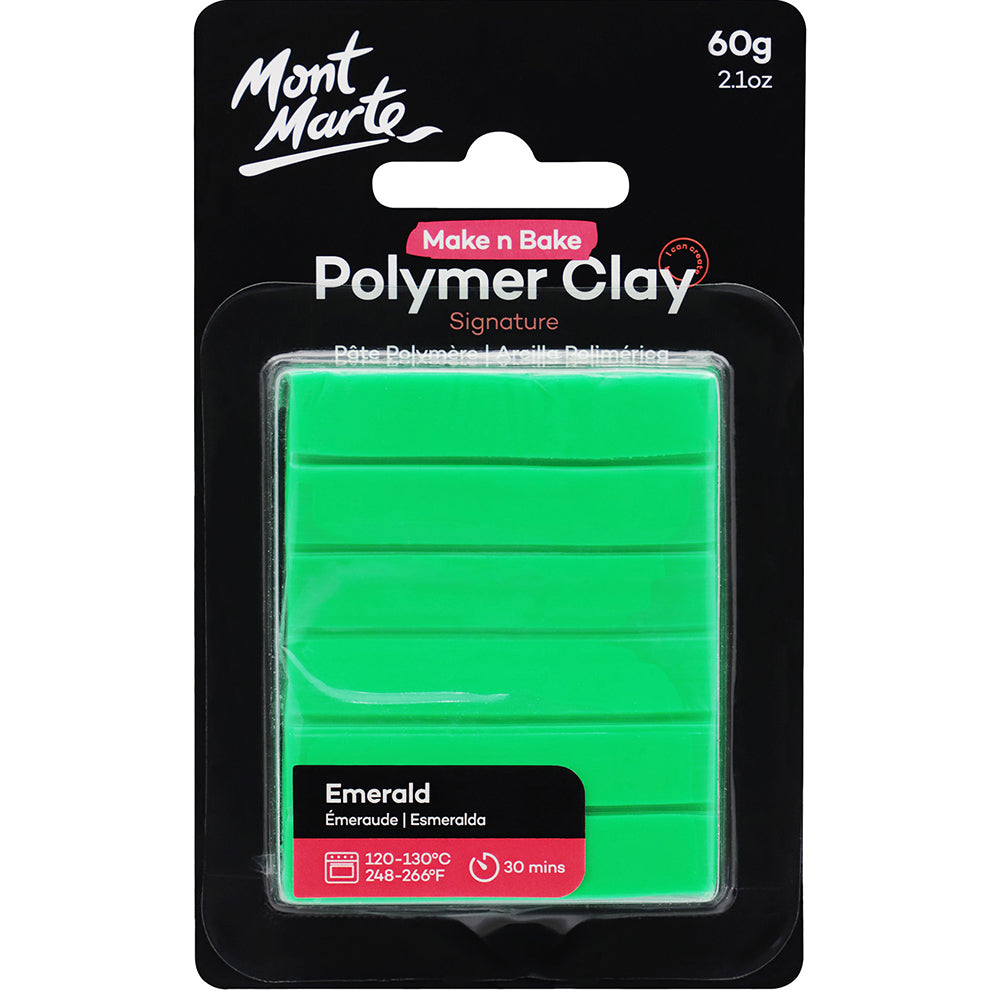 MONT MARTE Make n Bake Polymer Clay 60g (2.1oz) - Emerald 1 pc