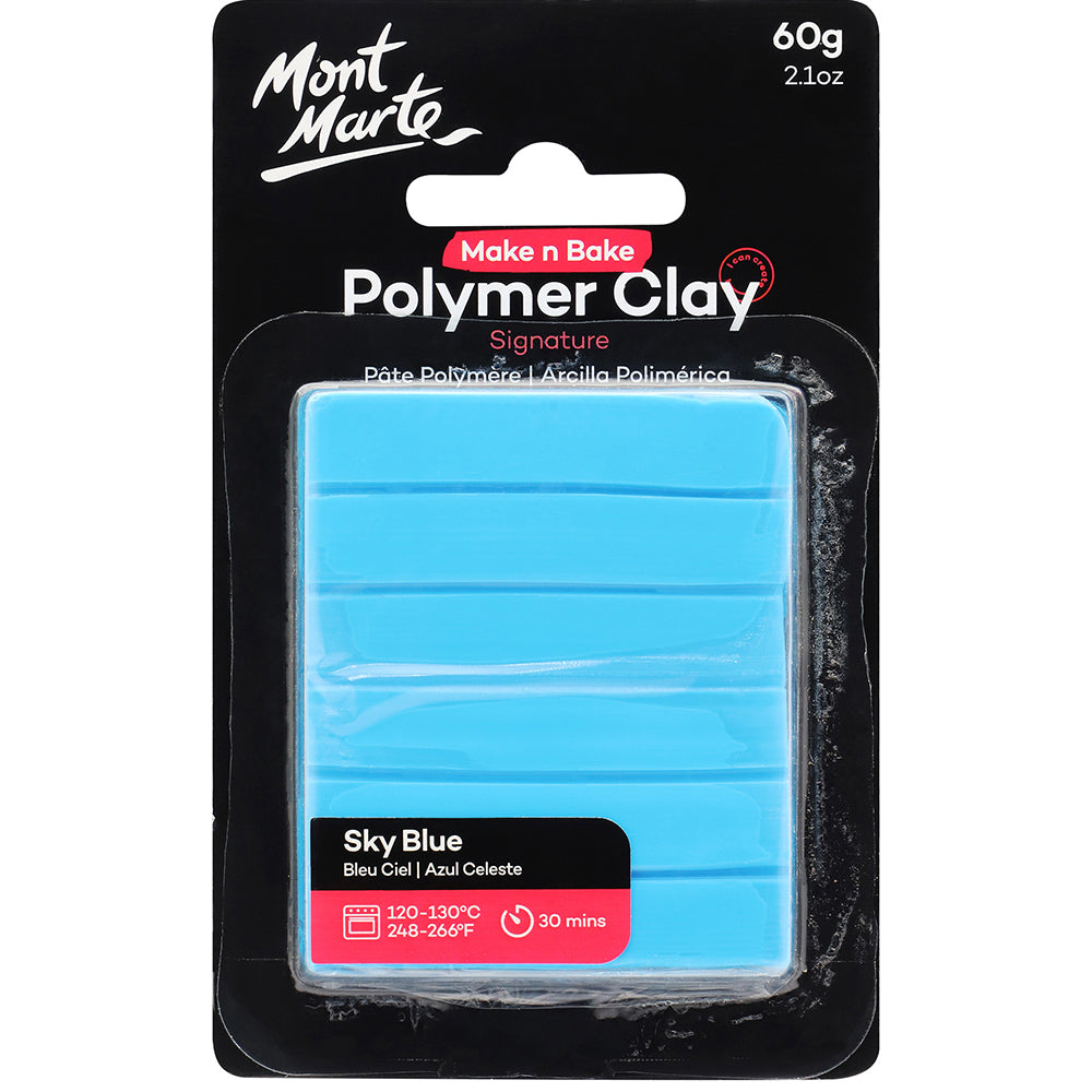 MONT MARTE Make n Bake Polymer Clay 60g (2.1oz) - Sky Blue 1 pc