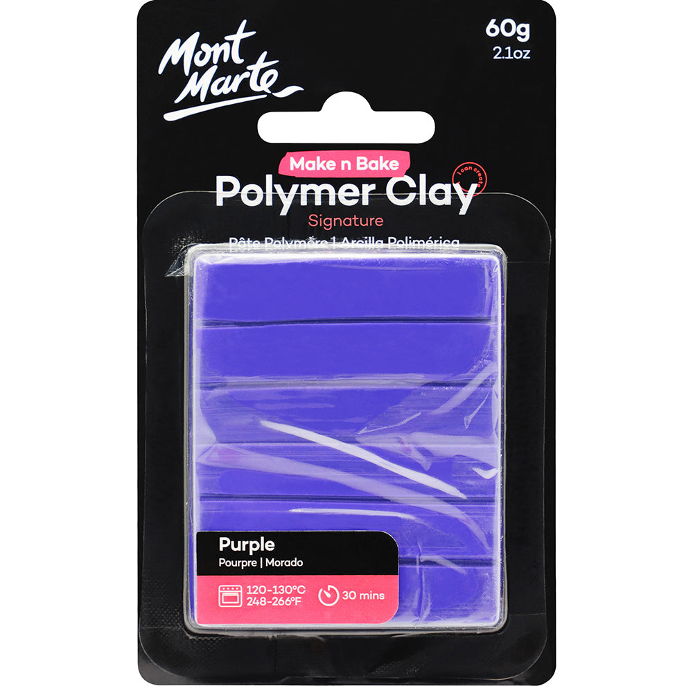MONT MARTE Make n Bake Polymer Clay 60g (2.1oz) - Purple 1 pc