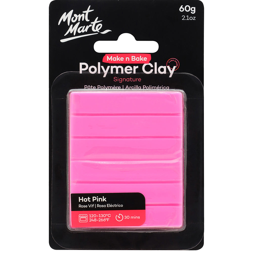 MONT MARTE Make n Bake Polymer Clay 60g (2.1oz) - Hot Pink 1 pc
