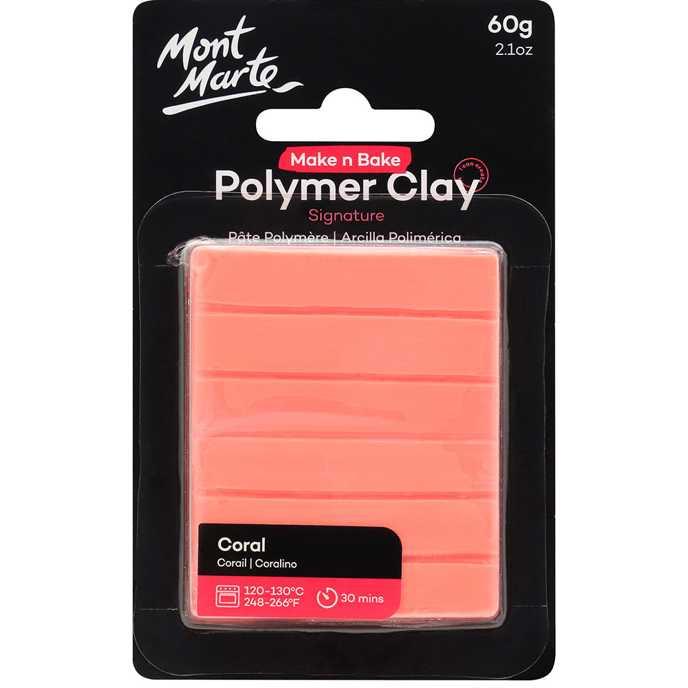 MONT MARTE Make n Bake Polymer Clay 60g (2.1oz) - Coral 1 pc