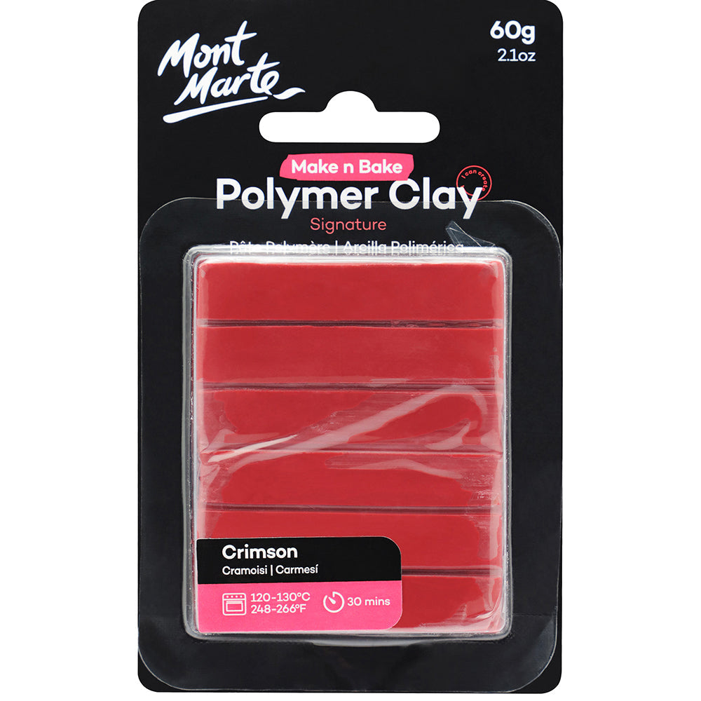 MONT MARTE Make n Bake Polymer Clay 60g (2.1oz) - Crimson 1 pc