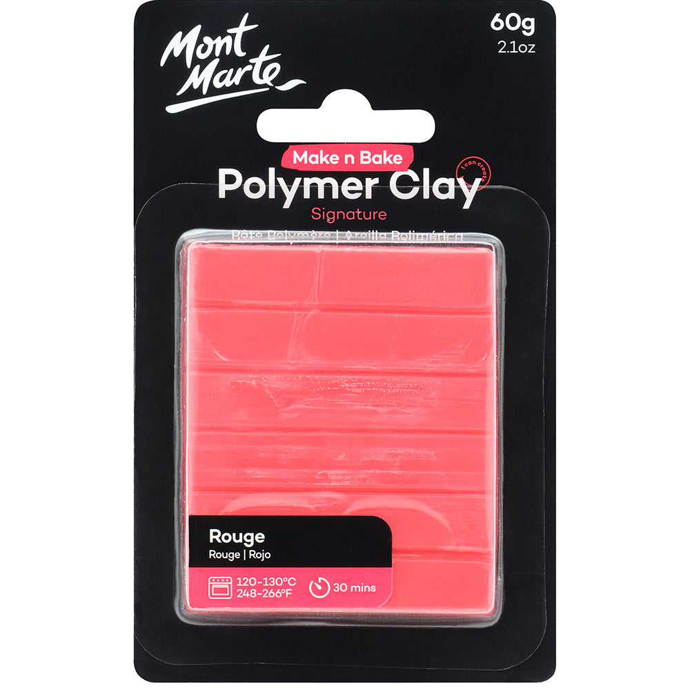 MONT MARTE Make n Bake Polymer Clay 60g (2.1oz) - Rouge 1 pc