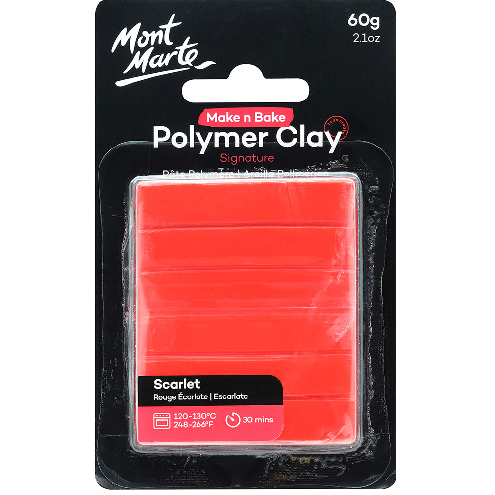 MONT MARTE Make n Bake Polymer Clay 60g (2.1oz) - Scarlet 1 pc