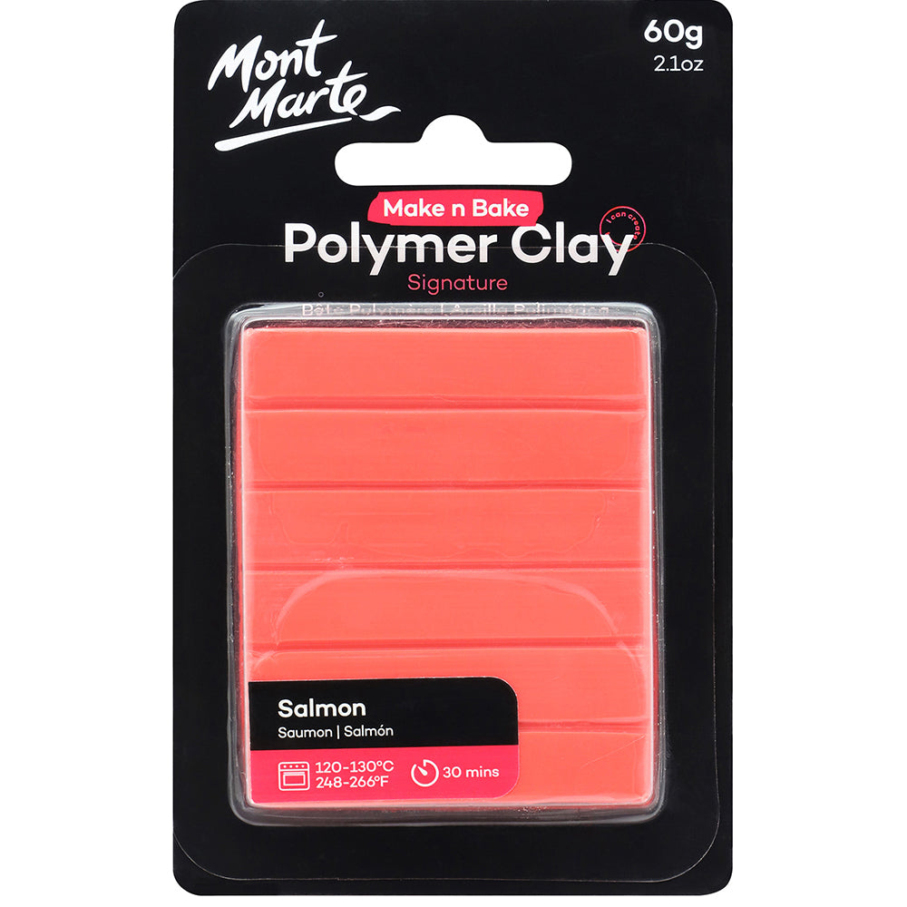 MONT MARTE Make n Bake Polymer Clay 60g (2.1oz) - Salmon 1 pc