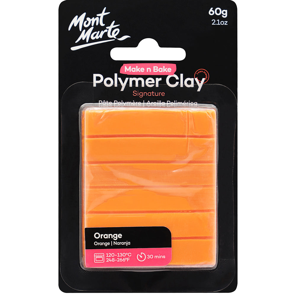 MONT MARTE Make n Bake Polymer Clay 60g (2.1oz) - Orange 1 pc