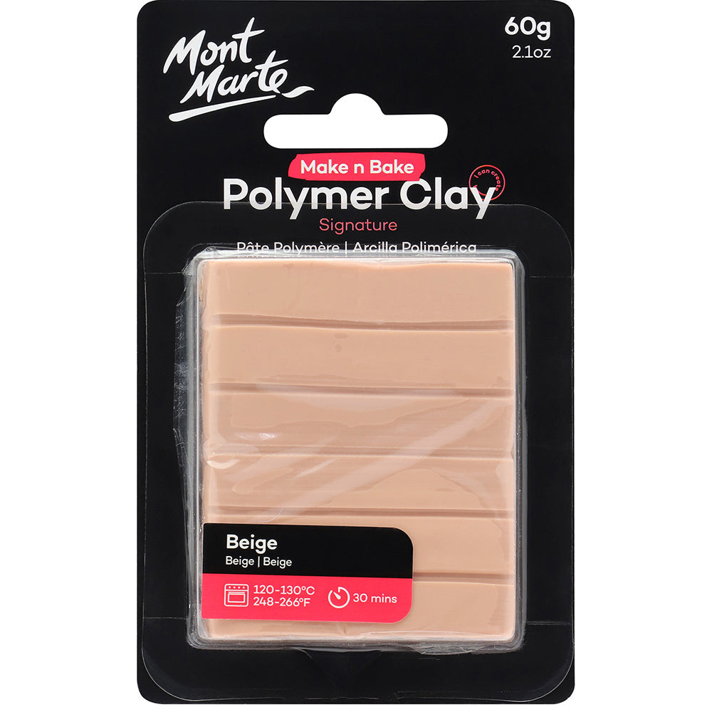 MONT MARTE Make n Bake Polymer Clay 60g (2.1oz) - Beige 1 pc