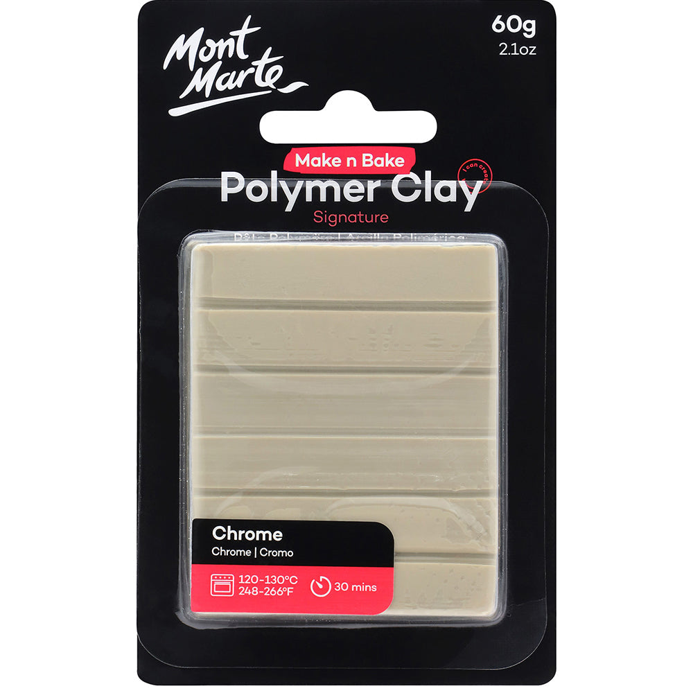 MONT MARTE Make n Bake Polymer Clay 60g (2.1oz) - Chrome 1 pc