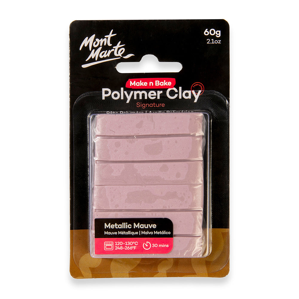 MONT MARTE Make n Bake Polymer Clay 60g (2.1oz) - Metallic Mauve 1 pc