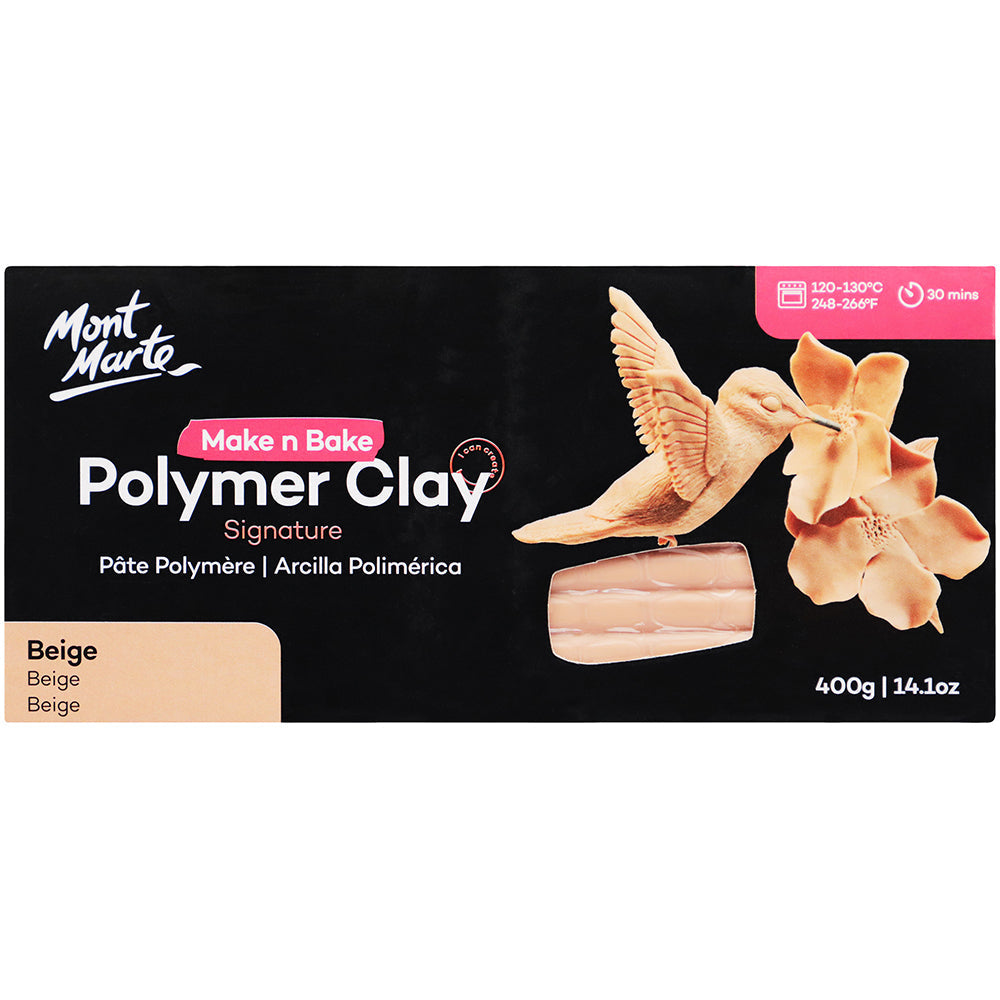 MONT MARTE Make n Bake Polymer Clay 400g (14.1oz) - Beige 1 pc