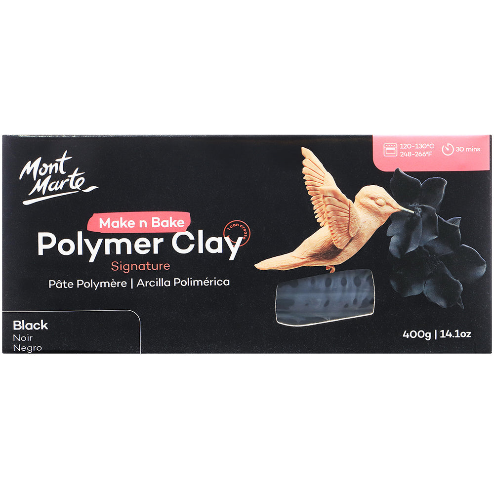 MONT MARTE Make n Bake Polymer Clay 400g (14.1oz) - Black 1 pc