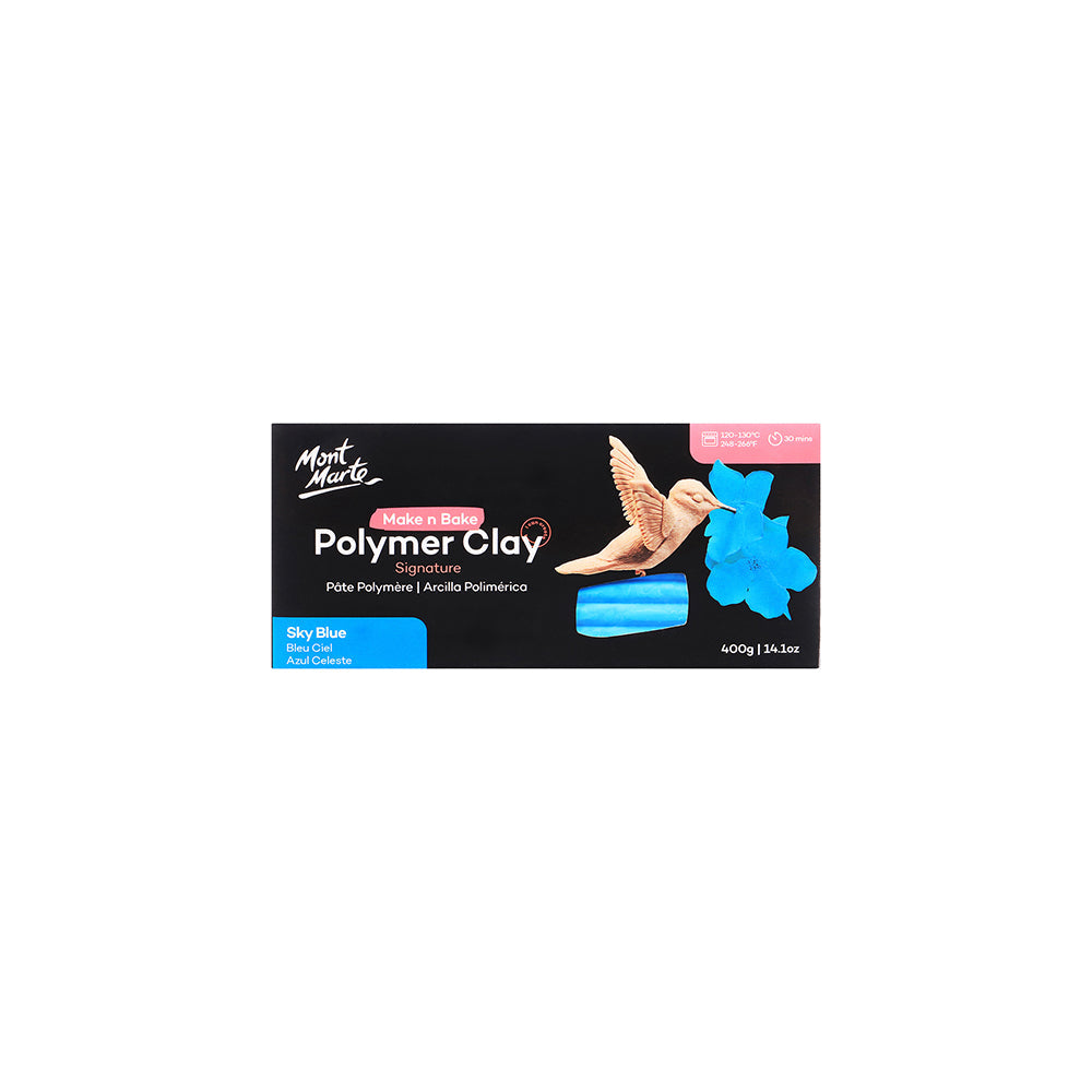 MONT MARTE Make n Bake Polymer Clay 400g (14.1oz) - Sky Blue 1 pc