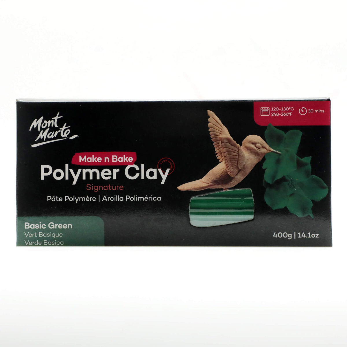 MONT MARTE Make n Bake Polymer Clay 400g (14.1oz) - Basic Green 1 pc