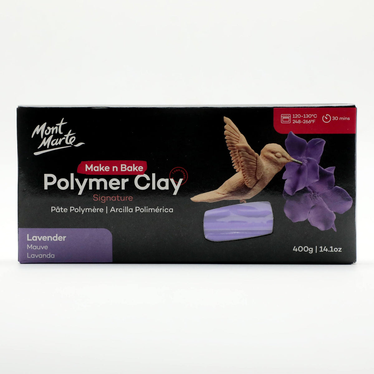 MONT MARTE Make n Bake Polymer Clay 400g (14.1oz) - Lavender 1 pc