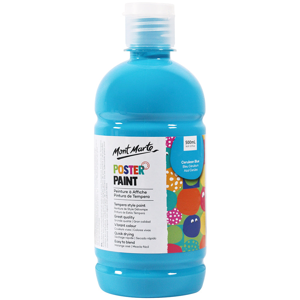 MONT MARTE Poster Paint - 500ml - Cerulean Blue